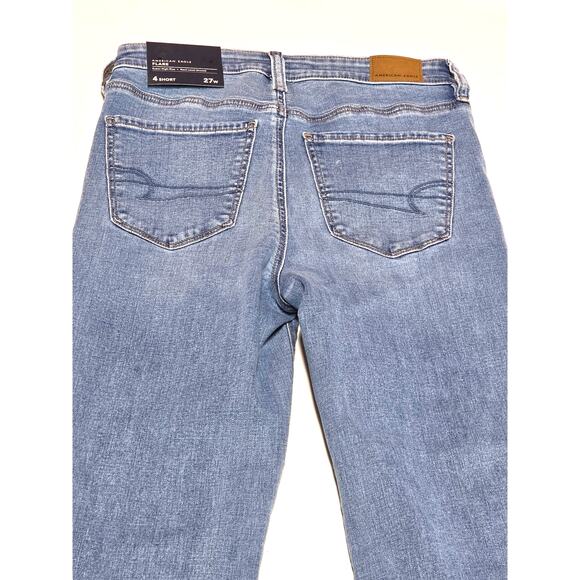 American Eagle Flare jeans super high rise 4 short next level stretch NWT - Picture 5 of 7